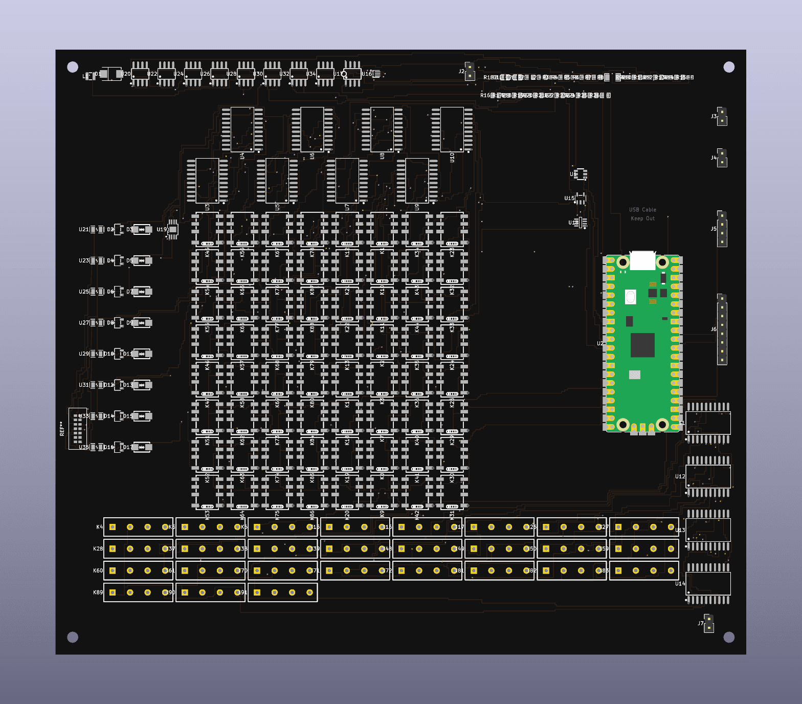 A PCB designed and routed by FirstLight Compose from a plain-language prompt